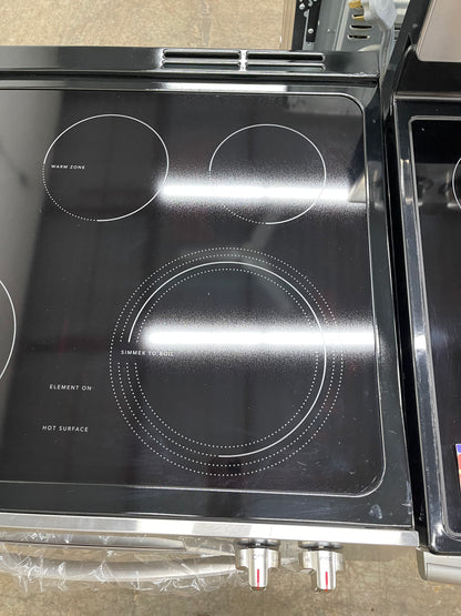 Frigidaire 30-in Glass Top 5 Burners 5.3 cu-ft Slide-In Electric Range in Stainless Steel-Model #FCFE3062AS