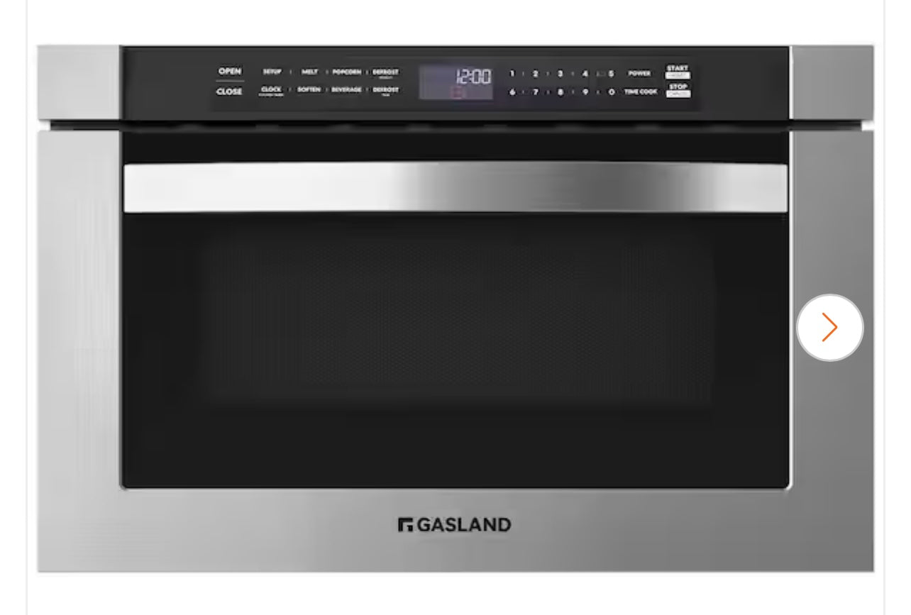 GASLAND
24 in. 1.2 cu. ft. 1000-Watt Built-In Microwave Drawer in Stainless Steel