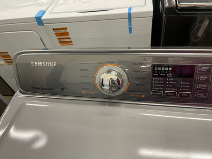 Samsung  WA48H7400AP
27 Inch 4.8 cu. ft. Top Load Washer with 11 Wash Cycles and Samsung  DV48H7400EP
27 Inch 7.4 cu. ft. Electric Dryer with 11 Dry Cycles,
