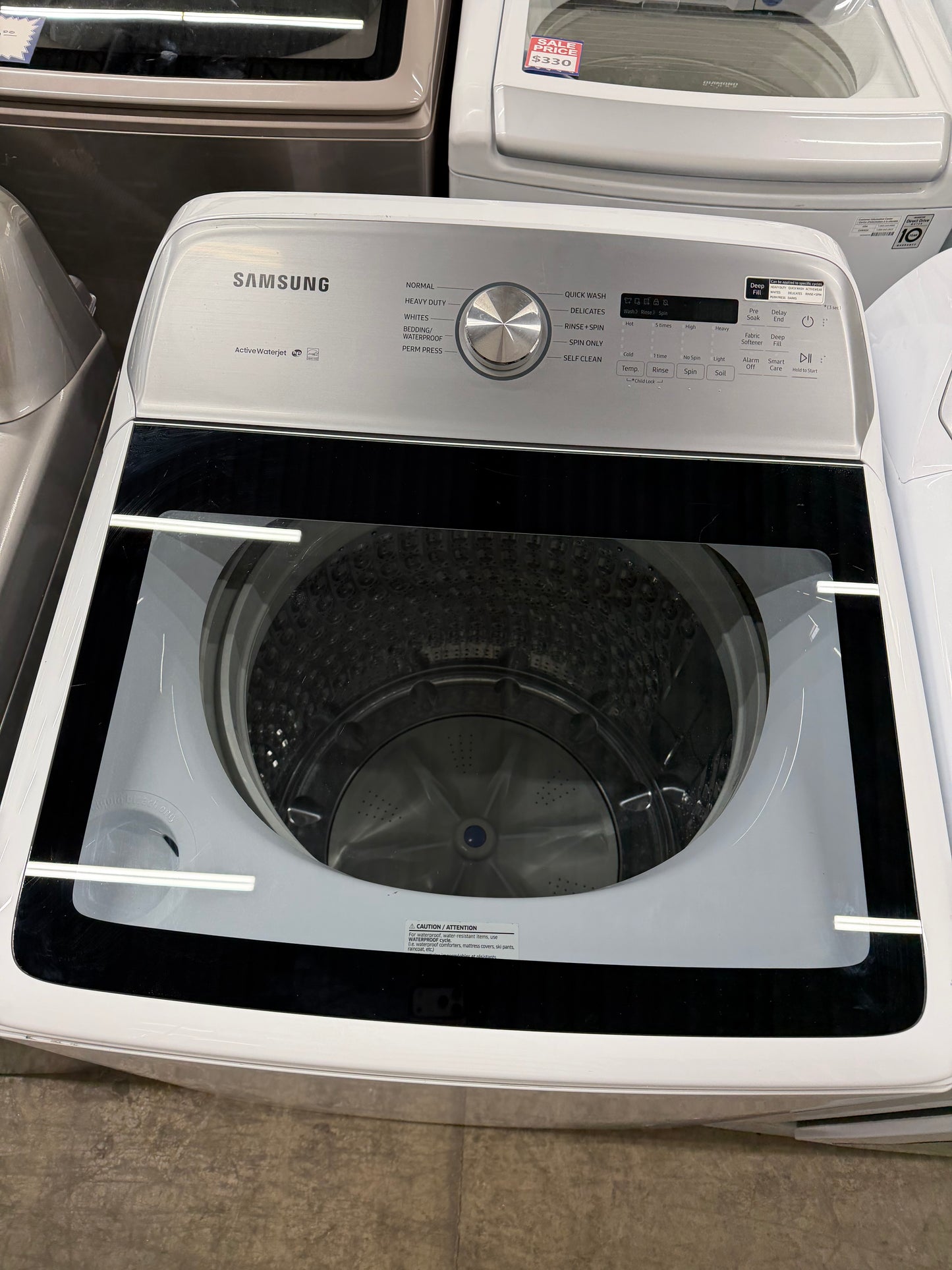 Samsung 5.4 cu. ft. Top Load Washer and 7.4 cu. ft. Electric Dryer