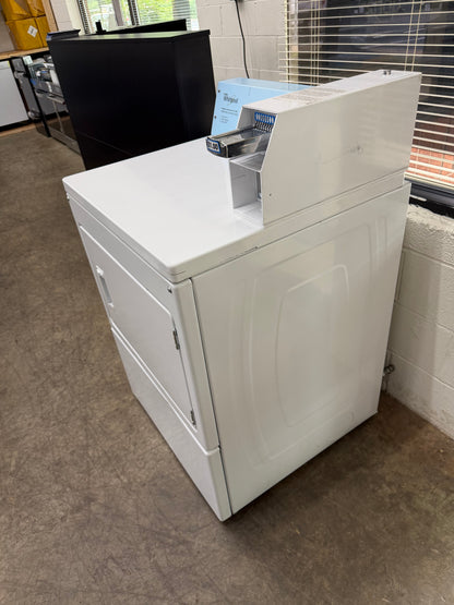Whirlpool Commercial Laundry  CGM2745FQ
27 Inch Top Load Commercial Gas Dryer with 7.4 cu. ft. Capacity, Wide-Opening Side-Swing Door, 3 Dry Cycles, Top Lock, and Coin Kit Installed