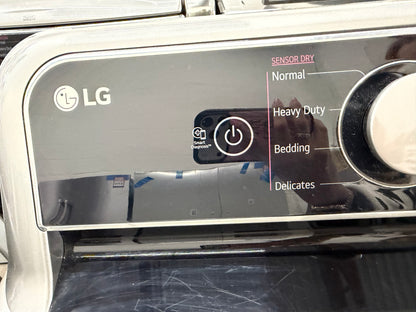 LG Top-Load 5.2-cu ft HE Washer (Black Stainless Steel) and 7.3-cu ft Turbo Steam Electric Dryer (Graphite Steel) Mismatch Set