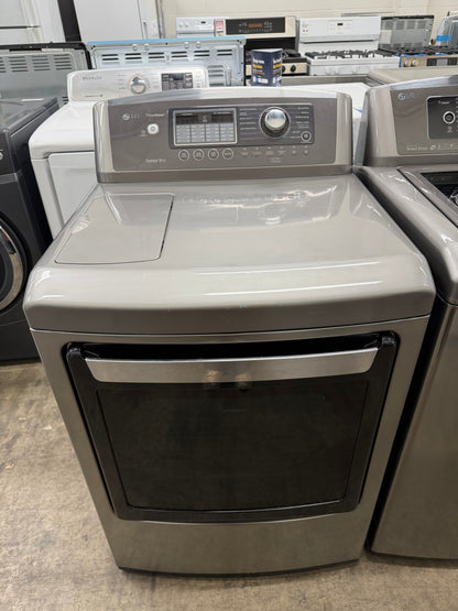 LG Top Load 5.5 Cu. Ft. Washer and 7.3 Cu. Ft. Electric Dryer Set in Black Stainless Steel