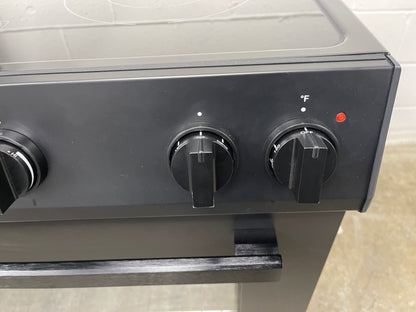 Cosmo 30-in Glass Top 4 burners 5-cu ft Convection Oven Slide-In Electric Range ( Black )
Model #COS-ERD304K-BK