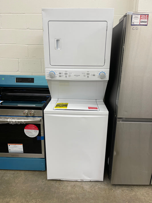 Frigidaire Quick Wash and Dry Cycle, Maxfill Wash Cycle Stacked Laundry Center with 3.9-cu ft Top Load Washer and Gas 5.6-cu ft Dryer