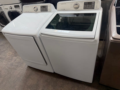 Samsung WA45H7000AW/A2 Top Load Washer – 4.5 Cu. Ft. And Samsung Electric Dryer – 7.4 Cu. Ft.