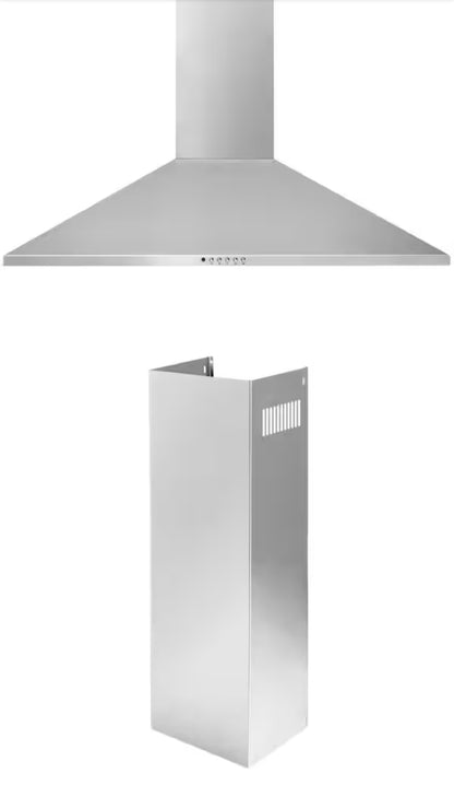 Frigidaire 36 in. 400 CFM Convertible Wall Mount Chimney Range Hood in Stainless Steel with Aluminum Filter-Model # FHWC3655LS