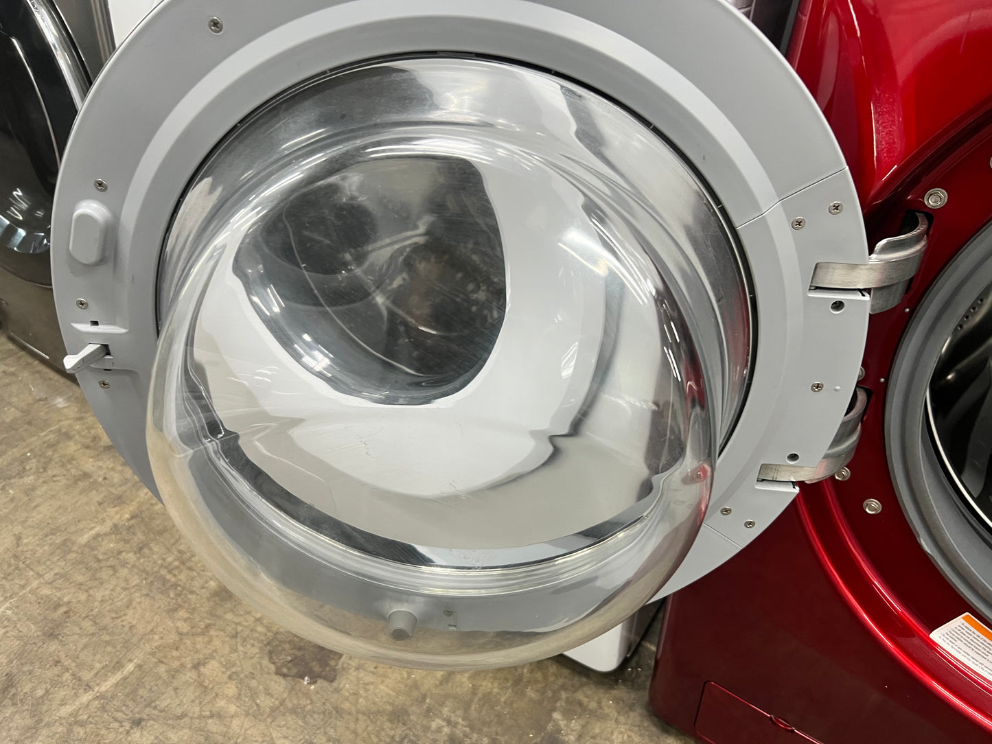 LG Front-Load 3.7 Cu. Ft. Washer and 7.3 Cu. Ft. Electric Dryer Set in Wild Cherry Red