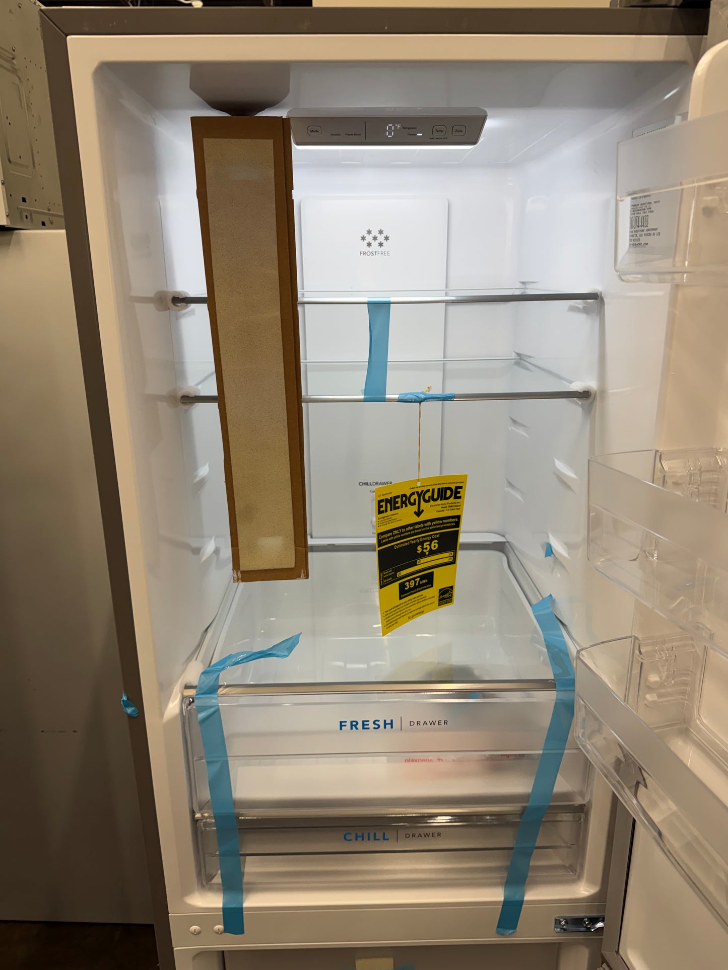 Frigidaire 11.5 cu. ft. Bottom Freezer Refrigerator in Brushed Steel, Garage Ready - Model # FRBG1224AV