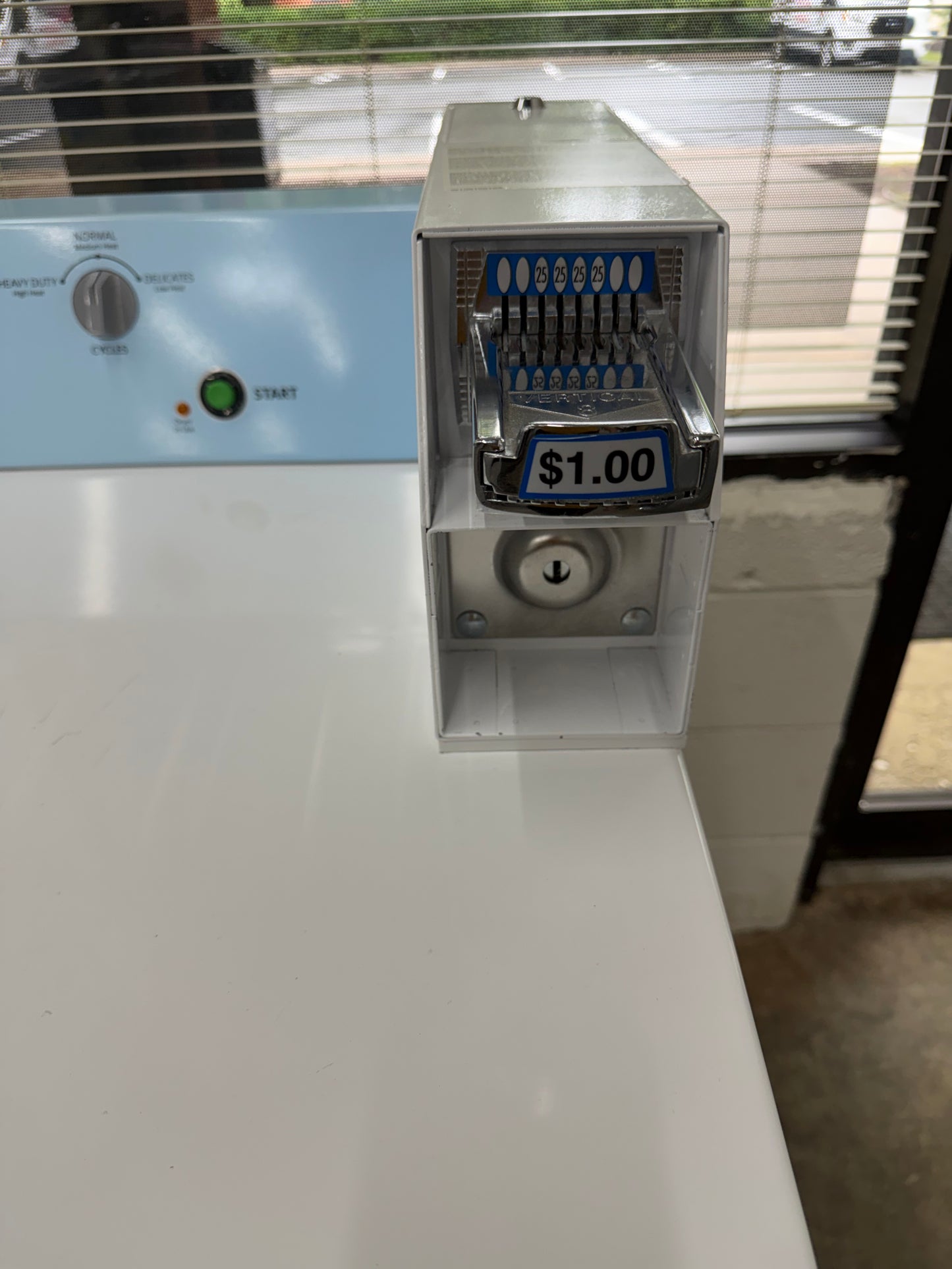 Whirlpool Commercial Laundry  CGM2745FQ
27 Inch Top Load Commercial Gas Dryer with 7.4 cu. ft. Capacity, Wide-Opening Side-Swing Door, 3 Dry Cycles, Top Lock, and Coin Kit Installed