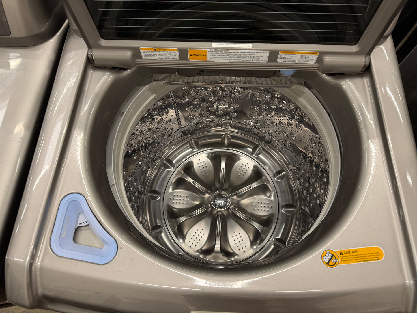 LG Top Load 5.5 Cu. Ft. Washer and 7.3 Cu. Ft. Electric Dryer Set in Black Stainless Steel