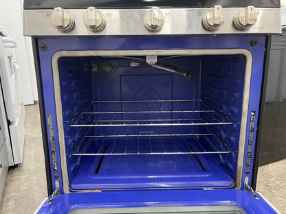 LG  LRG3061ST
30 Inch Gas Range with 20 Minute EasyClean ,Mode, Brilliant Blue Interior, Griddle Accessory, 5 Sealed Burners, 5.4 cu. ft. Oven and Storage Drawer: Stainless Steel