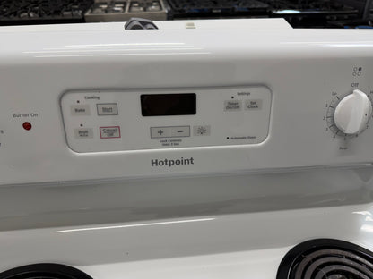 Hotpoint  RBS360DMWW
30 Inch Freestanding Electric Range with 5.0 Cu. Ft. Oven Capacity, Storage Drawer, Cooktop Indicator Light, Sensi-Temp, and Porcelain Cooktop: White