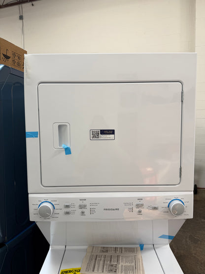 Frigidaire  FLCE7522AW
27 Inch Electric Laundry Center with 3.9 Cu. Ft. Washer Capacity, 10 Wash Cycles, 5.6 cu. ft. Dryer Capacity, 6 Dry Cycles, MaxFill Option, 4 Timed Dryer Cycles, and End-of-Cycle Signal