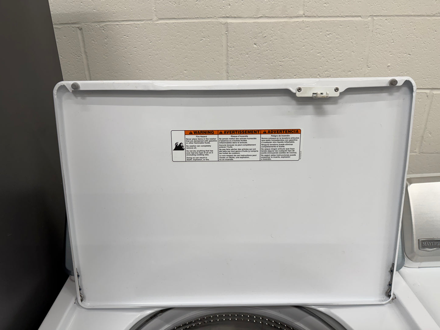 Whirlpool  WTW4957PW
28 Inch Top Load Washer with 3.9 Cu. Ft. and Maytag Centennial Series  MEDC300BW
29 Inch Electric Dryer with 7.0 cu. ft.