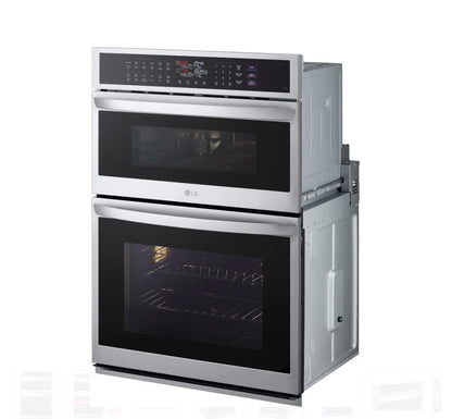 LG  WCEP6427F
30 Inch Built-In Smart Combination Wall Oven with 6.4 cu. ft. Total Capacity, True Convection Oven, Air Fry, Steam Sous Vide, ThinQ Technology, Wi-Fi Enabled, InstaView Window, Backlit SmoothTouch® Glass Controls, EasyClean, Infrared Heat