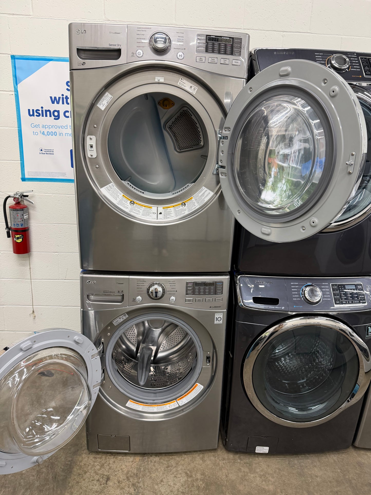 LG  WM3470HVA
27 Inch 4.3 cu. ft. Front Load Washer and LG DLEX3370V
27 Inch Electric Dryer 7.4 cu. ft