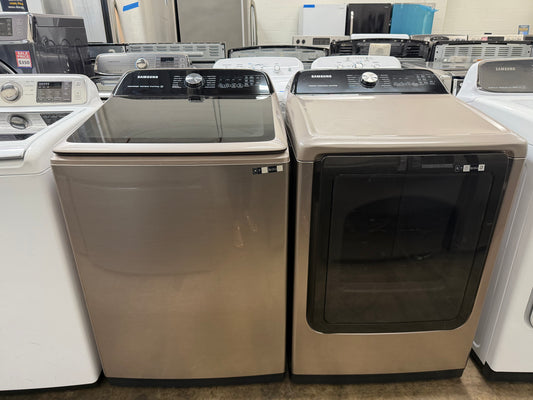 Samsung 5.2cu/ft Top Load Washer and Samsung Top Load Electric Dryer 7.4cu/ft