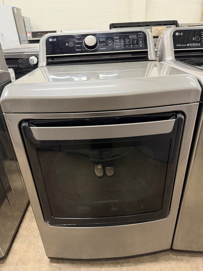 LG Top-Load 5.2-cu ft HE Washer (Black Stainless Steel) and 7.3-cu ft Turbo Steam Electric Dryer (Graphite Steel) Mismatch Set