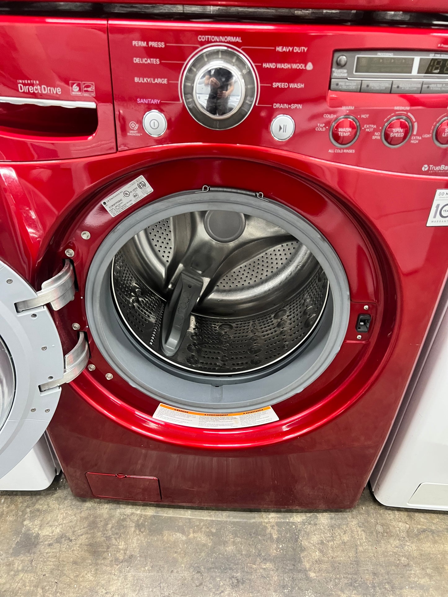 LG Front-Load 3.7 Cu. Ft. Washer and 7.3 Cu. Ft. Electric Dryer Set in Wild Cherry Red