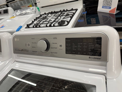 LG Top Load TurboWash 5.0 Cu. Ft. Washer and 7.3 Cu. Ft. EasyLoad Electric Dryer Set in White