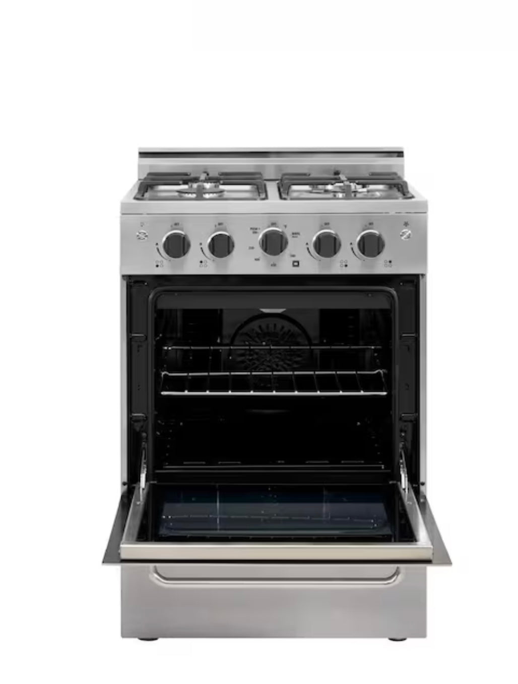 Prestige 24 in. 2.3 cu. ft. Gas Range with Convection Oven and Sealed Burners in Stainless Steel   Model # UGP-24V PC1 S/S