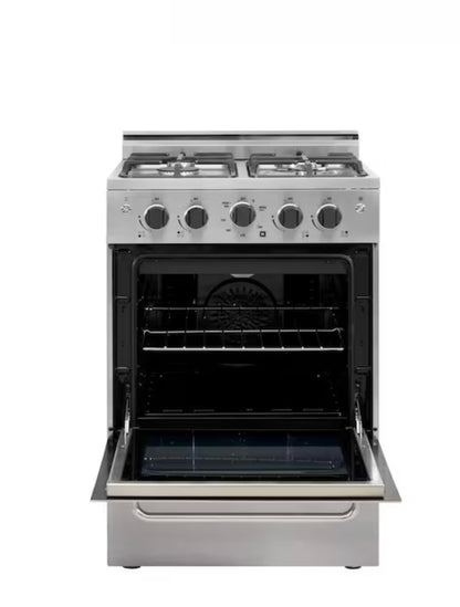 Prestige 24 in. 2.3 cu. ft. Gas Range with Convection Oven and Sealed Burners in Stainless Steel   Model # UGP-24V PC1 S/S
