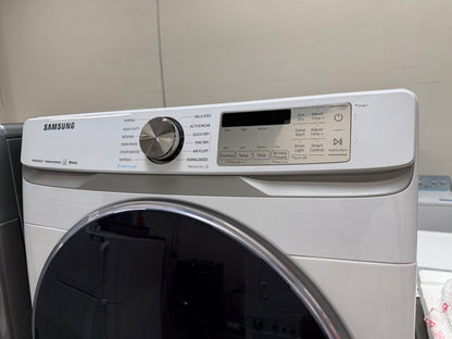 Samsung  WF45R6300AW
27 Inch Front Load Smart Washer with 4.5 Cu. Ft. And Samsung  DVE45R6300W
27 Inch Electric Smart Dryer with 7.5 cu. ft.