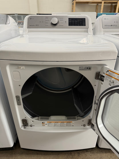 LG Top Load TurboWash 5.0 Cu. Ft. Washer and 7.3 Cu. Ft. EasyLoad Electric Dryer Set in White