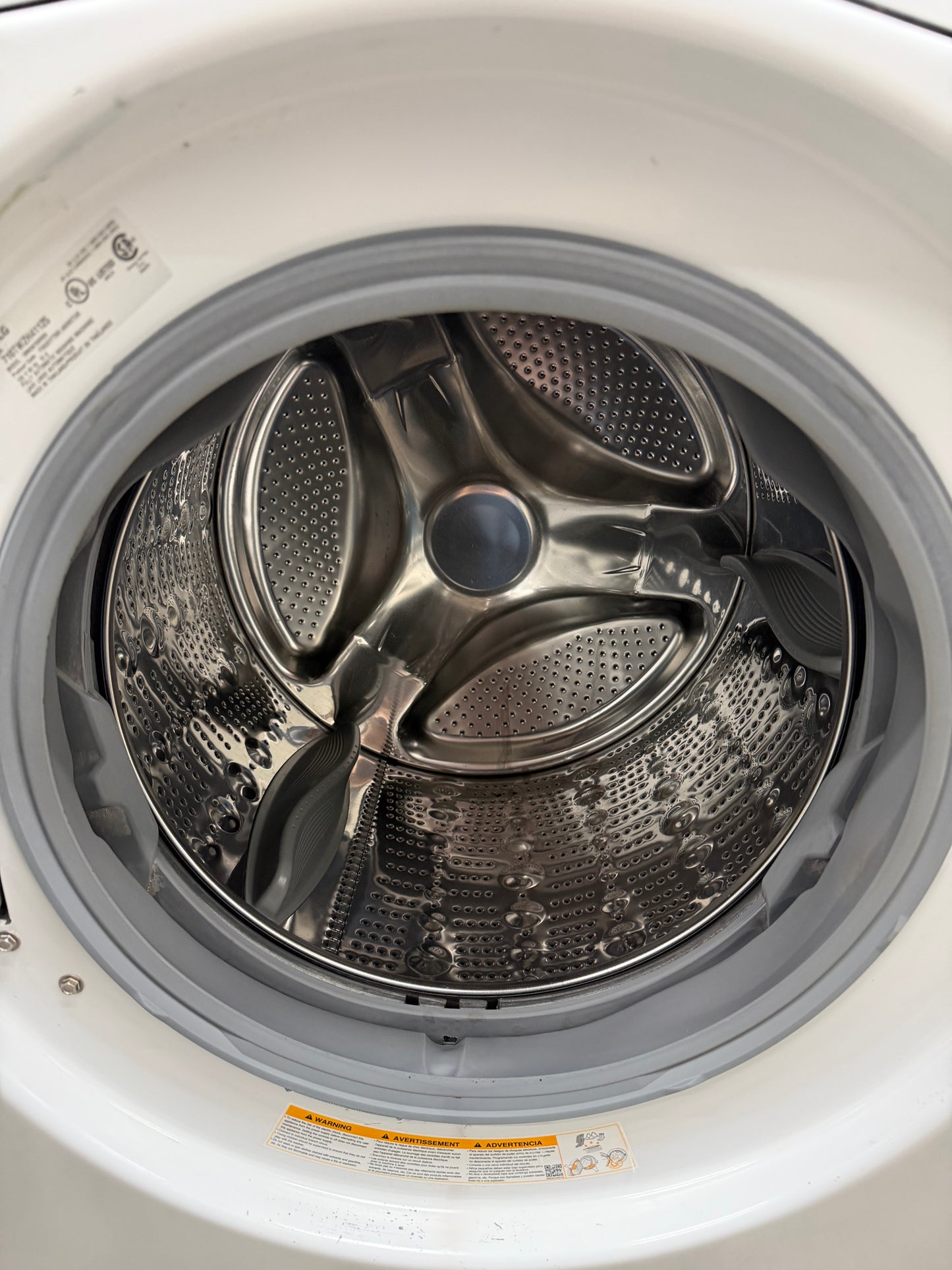 LG  WM3670HWA
27 Inch 4.5 cu. ft. Front Load Washer with Steam, Smart ThinQ (Wi-Fi), NFC Tag-On Technology, Sanitary Cycle, 12 Wash Cycles, Allergen Cycle, NeveRust Stainless Steel Drum, 4-Tray Dispenser and ENERGY STAR : White