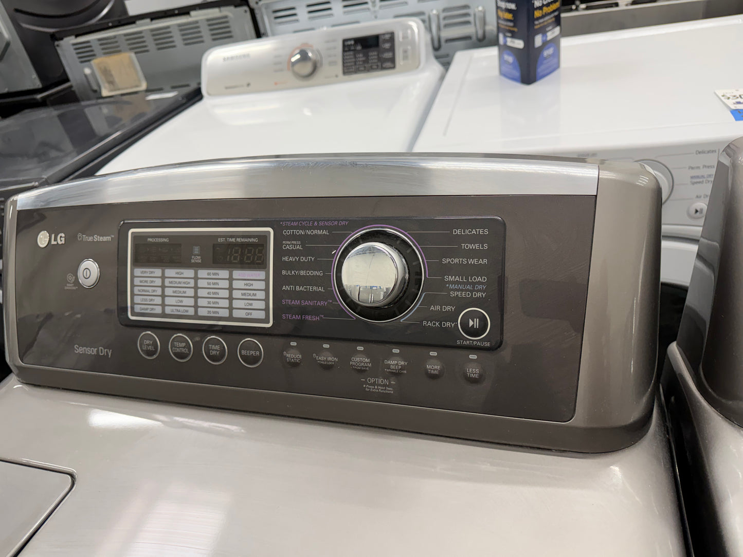 LG Top Load 5.5 Cu. Ft. Washer and 7.3 Cu. Ft. Electric Dryer Set in Black Stainless Steel