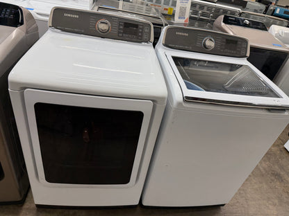 Samsung WA52M7750AW/A4 – 5.2 Cu. Ft. Top Load Washer and Samsung DVE52M7750W/A3 – 7.4 Cu. Ft. Electric Dryer