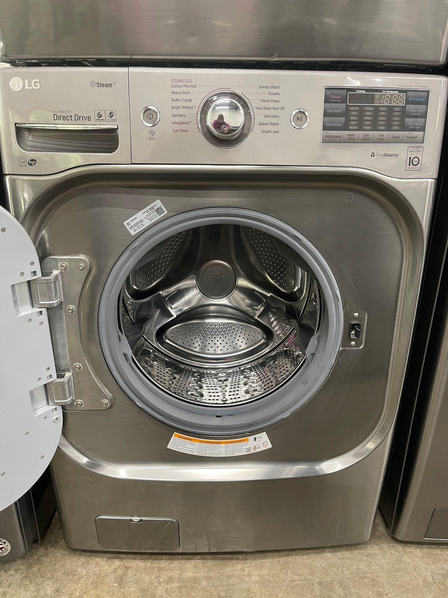 LG Mega Capacity Front Load Washer and Electric Dryer Set in Graphite Steel