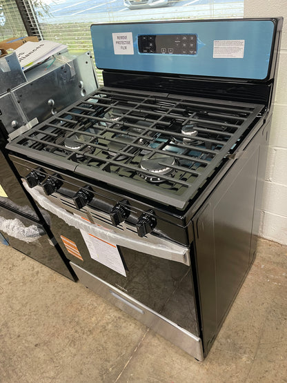 Whirlpool  WFG505M0MS
30 Inch Freestanding Gas Range with 5 Sealed Burners, 5.1 cu. ft. Capacity, SpeedHeat Burners, Frozen Bake™, Keep Warm, Broiler Drawer, and Star-K: Stainless Steel