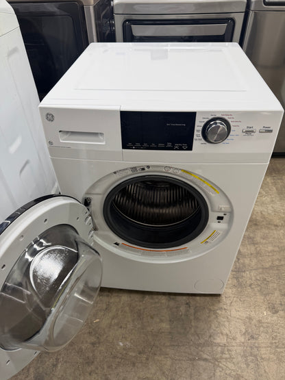 GE  GFQ14ESSNWW
24 Inch Front Load Electric Washer/Dryer Combo with 2.4 cu. ft Capacity, 14 Cycle Options, 5 Heat Selections, 1,450 RPM Spin Speed, NSF Sanitize, Timed Dry, Steam, 24 Hour Delay Start and Optional Wi-Fi Connect
