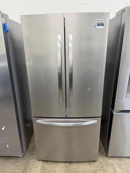 FRIGIDAIRE 31.5 in. 17.6 cu. ft. Counter Depth French Door Refrigerator, brushed steel Model # FRFG1723AV