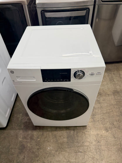 GE  GFQ14ESSNWW
24 Inch Front Load Electric Washer/Dryer Combo with 2.4 cu. ft Capacity, 14 Cycle Options, 5 Heat Selections, 1,450 RPM Spin Speed, NSF Sanitize, Timed Dry, Steam, 24 Hour Delay Start and Optional Wi-Fi Connect