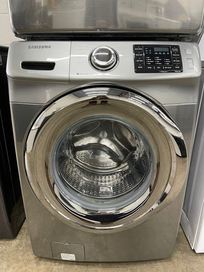 Samsung Front Load High Efficiency 4.2 Cu. Ft. Washer and 7.5 Cu Ft Electric Dryer Set in Platinum