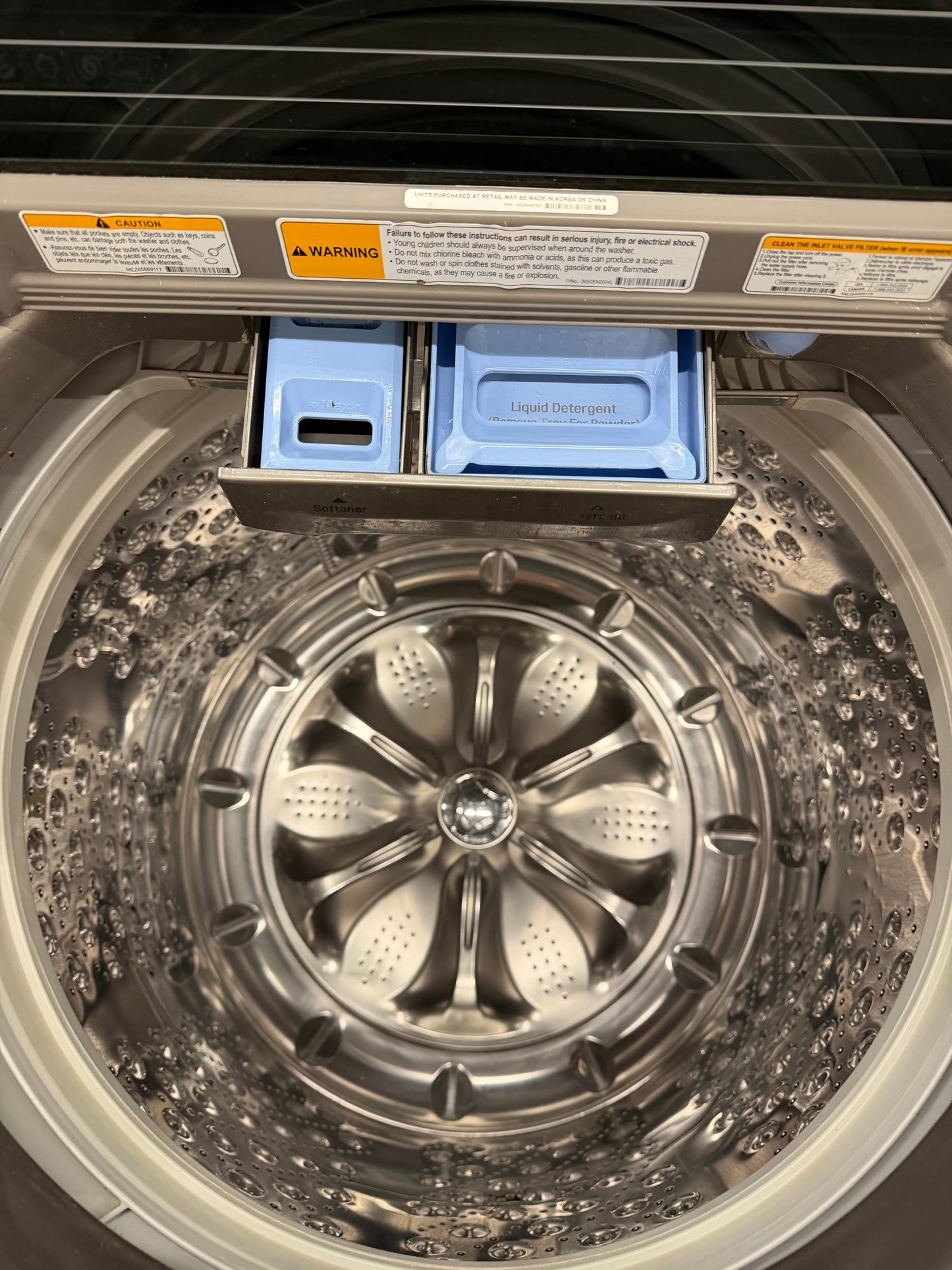 LG Top Load 5.5 Cu. Ft. Washer and 7.3 Cu. Ft. Electric Dryer Set in Black Stainless Steel