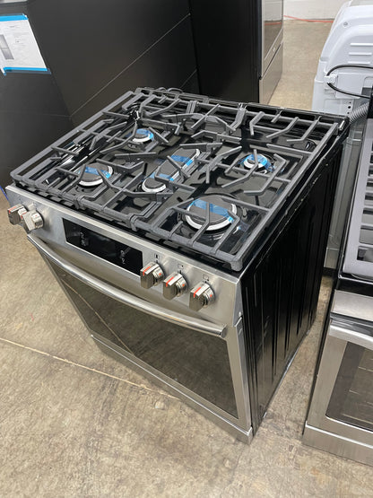 Frigidaire Gallery 30 in. 6 cu. ft. 5 Burner Slide-In Gas Range with Total Convection and Air Fry in Smudge Proof Stainless Steel-Model #GCFG3060BF