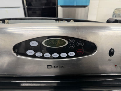 Maytag  MER5755QAS
30 Inch Freestanding Electric Range w/ Precision Cooking System & Hot-Surface Indicator Light: Stainless Steel