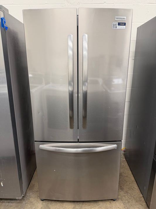 FRIGIDAIRE 31.5 in. 17.6 cu. ft. Counter Depth French Door Refrigerator, brushed steel Model # FRFG1723AV