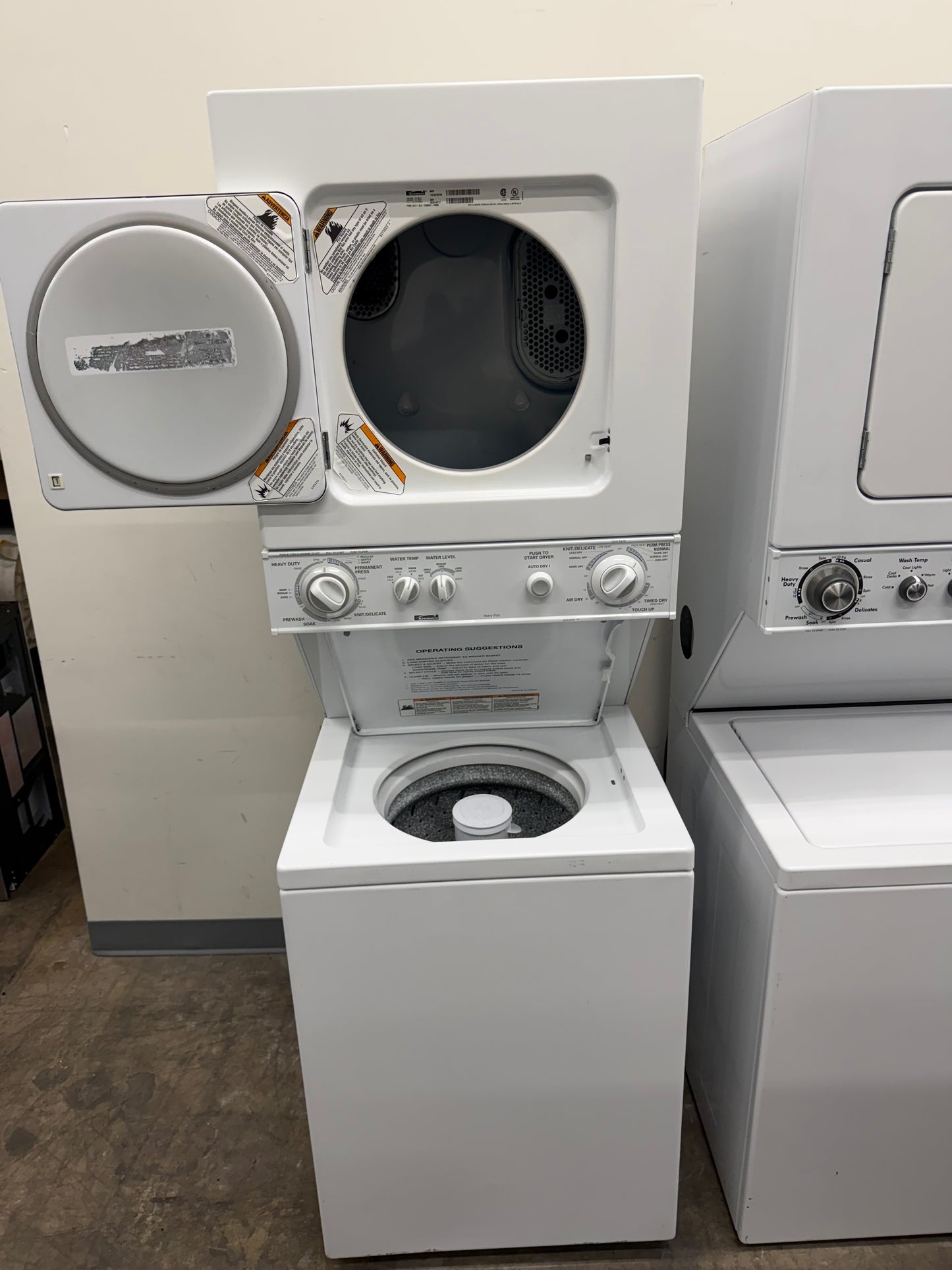 Kenmore 24” Stacked Washer and Electric Dryer Laundry Center – Model 110.88752796 – White