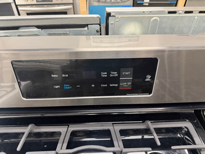 LG  LRG3061ST
30 Inch Gas Range with 20 Minute EasyClean ,Mode, Brilliant Blue Interior, Griddle Accessory, 5 Sealed Burners, 5.4 cu. ft. Oven and Storage Drawer: Stainless Steel