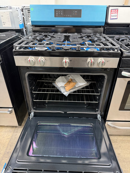 Frigidaire 30-in 5 Burners 5.1-cu ft Air Fry Convection Oven Freestanding Gas Range in Stainless Steel-Model #FCRG3083AS