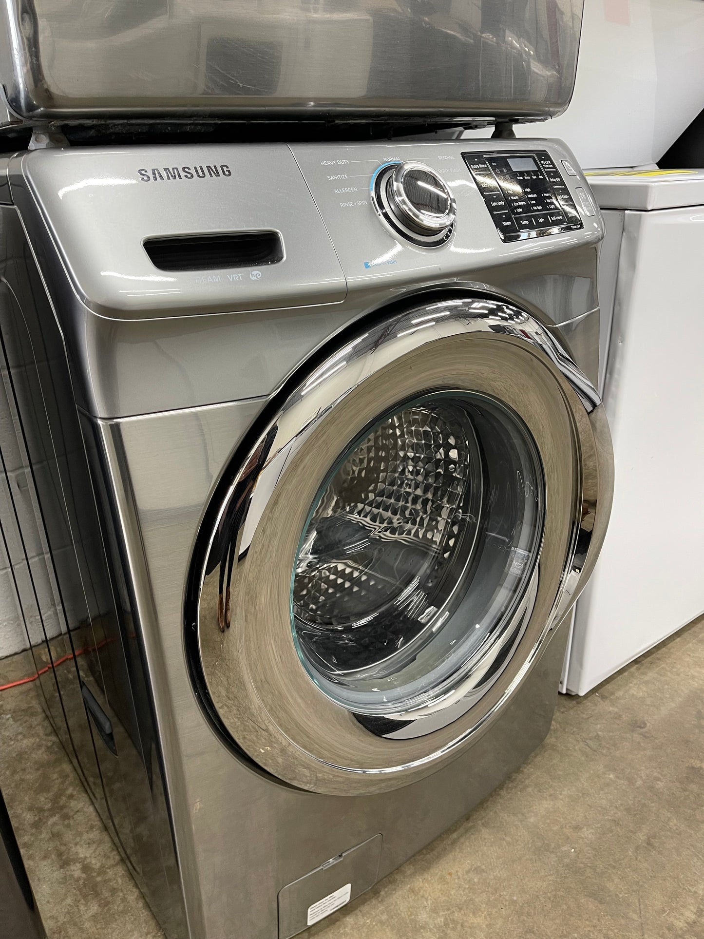 Samsung Front Load High Efficiency 4.2 Cu. Ft. Washer and 7.5 Cu Ft Electric Dryer Set in Platinum