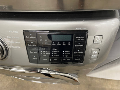 Samsung Front Load High Efficiency 4.2 Cu. Ft. Washer and 7.5 Cu Ft Electric Dryer Set in Platinum