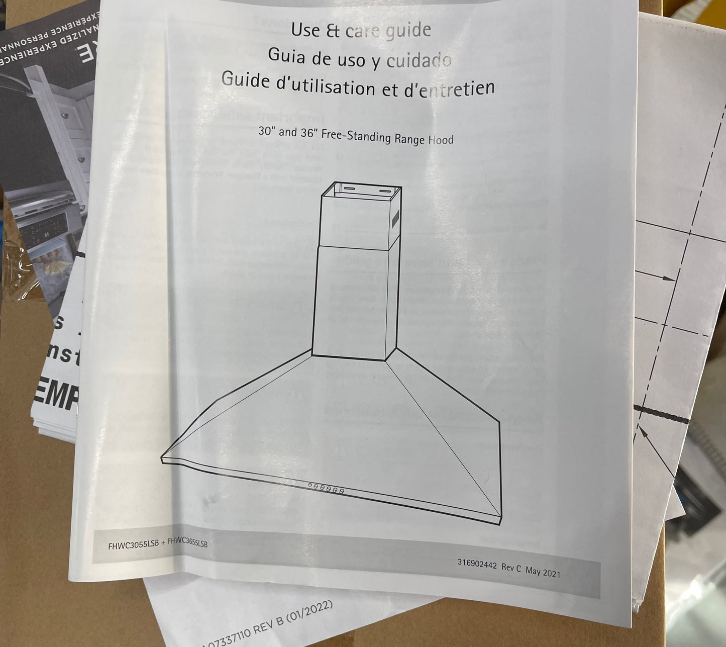 Frigidaire 36 in. 400 CFM Convertible Wall Mount Chimney Range Hood in Stainless Steel with Aluminum Filter-Model # FHWC3655LS