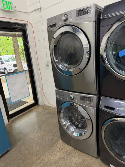 LG  WM3470HVA
27 Inch 4.3 cu. ft. Front Load Washer and LG DLEX3370V
27 Inch Electric Dryer 7.4 cu. ft