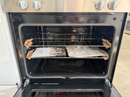 Frigidaire 30-in Glass Top 5 burners 5.3-cu ft Freestanding Electric Range ( Fingerprint Resistant Stainless Steel )
Model #FCRE306LAF